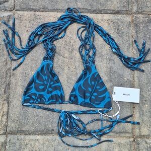Mikoh Venezulea Tropical Blue Bikini Top